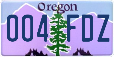 OR license plate 004FDZ