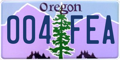 OR license plate 004FEA