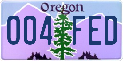 OR license plate 004FED