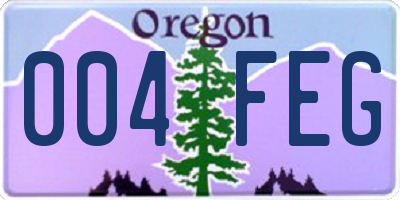 OR license plate 004FEG