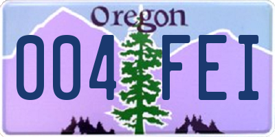 OR license plate 004FEI