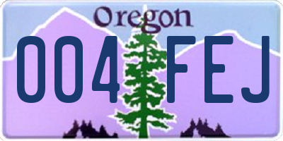 OR license plate 004FEJ