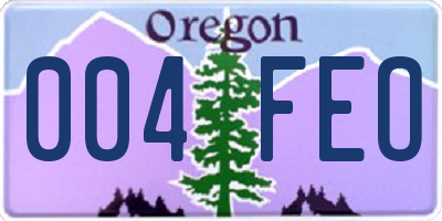 OR license plate 004FEO