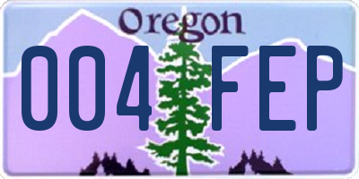 OR license plate 004FEP