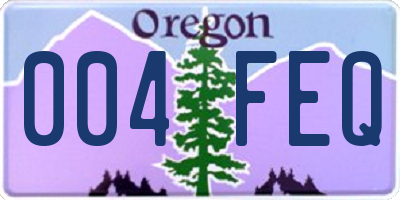 OR license plate 004FEQ