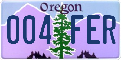 OR license plate 004FER