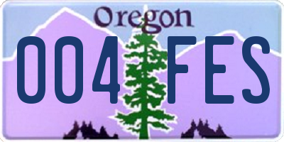 OR license plate 004FES