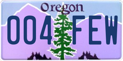 OR license plate 004FEW