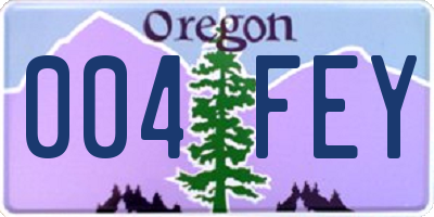 OR license plate 004FEY