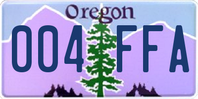 OR license plate 004FFA