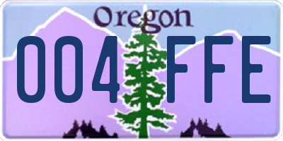 OR license plate 004FFE
