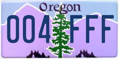 OR license plate 004FFF