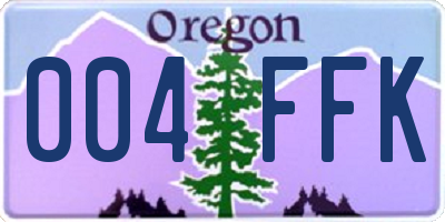 OR license plate 004FFK