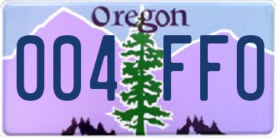 OR license plate 004FFO