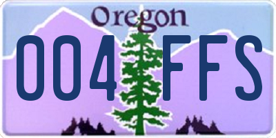 OR license plate 004FFS