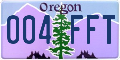 OR license plate 004FFT