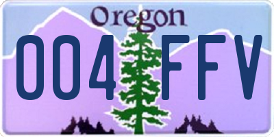 OR license plate 004FFV