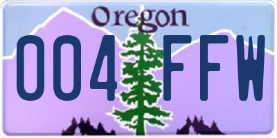 OR license plate 004FFW