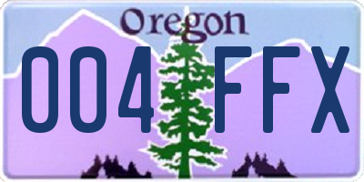 OR license plate 004FFX