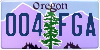 OR license plate 004FGA