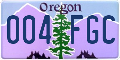 OR license plate 004FGC