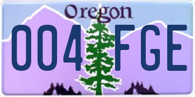 OR license plate 004FGE
