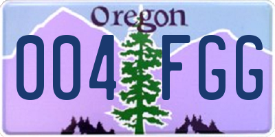 OR license plate 004FGG