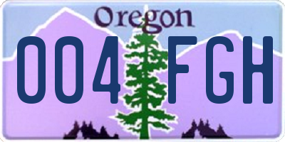 OR license plate 004FGH