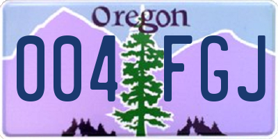 OR license plate 004FGJ