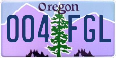 OR license plate 004FGL