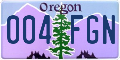 OR license plate 004FGN