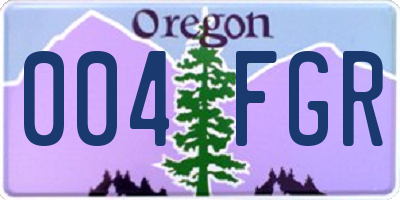 OR license plate 004FGR