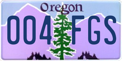 OR license plate 004FGS