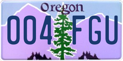 OR license plate 004FGU