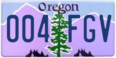 OR license plate 004FGV