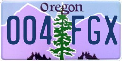 OR license plate 004FGX