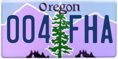 OR license plate 004FHA