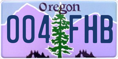 OR license plate 004FHB