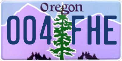 OR license plate 004FHE