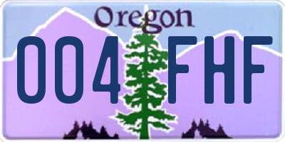 OR license plate 004FHF