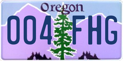 OR license plate 004FHG