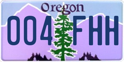OR license plate 004FHH