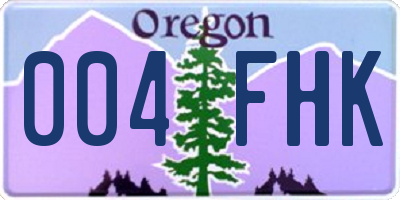 OR license plate 004FHK