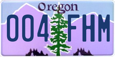 OR license plate 004FHM