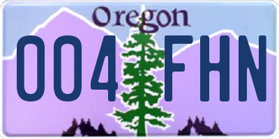 OR license plate 004FHN