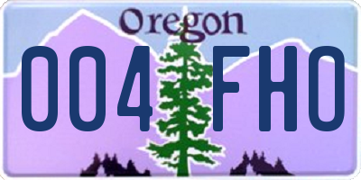 OR license plate 004FHO