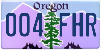 OR license plate 004FHR