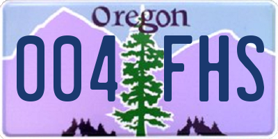 OR license plate 004FHS