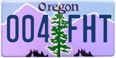 OR license plate 004FHT