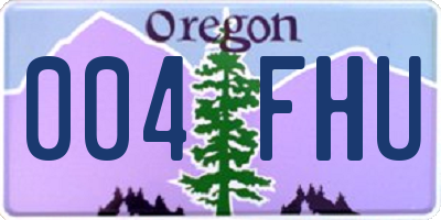 OR license plate 004FHU